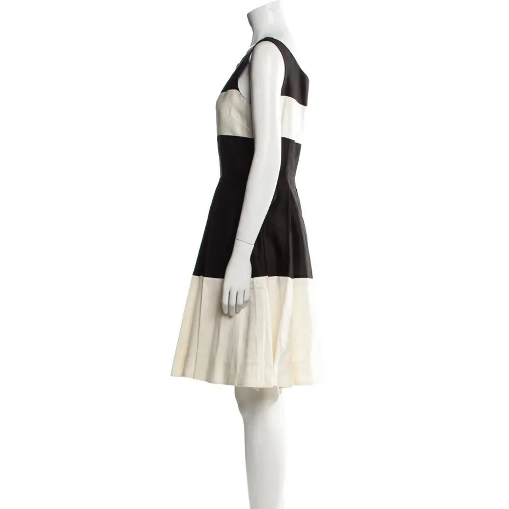 Kate Spade Designer Kayle Elegant Black and White Sleeveless Flare Dress 4